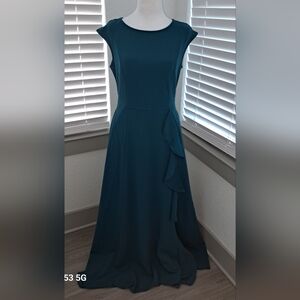 Chic Teal Asymmetrical Dress
